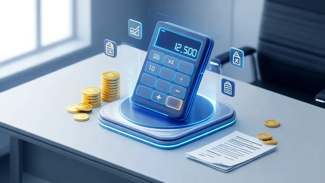 12 500 brutto ile to netto? Sprawdź kalkulator wynagrodzeń (12 500 zł) Kalkulator finansowy na biurku pokazujący wyliczenie 12 500 brutto ile to netto przy umowie o pracę.